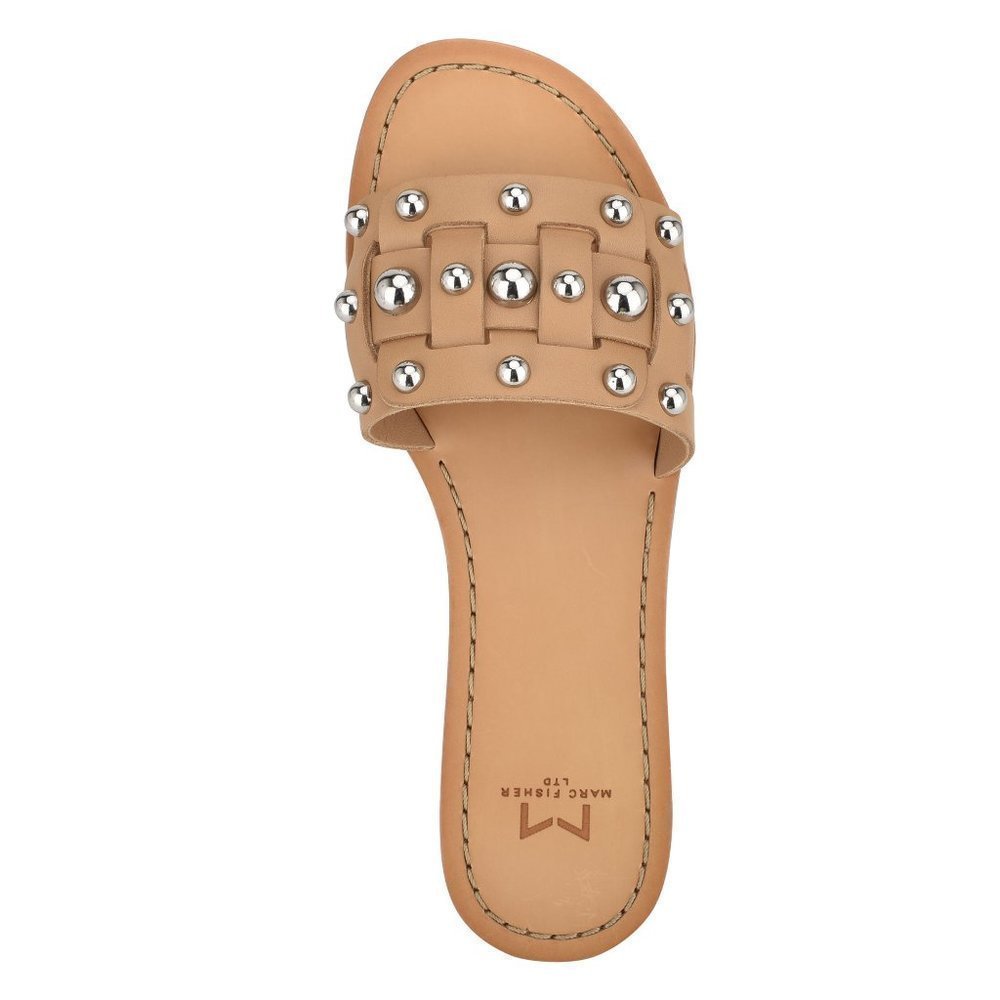 NEW Marc Fisher LTD Pacca Slide Sandal, Size 6.5 in Natural Tan Brown - Picture 5 of 8